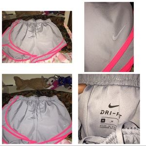 Pink and grey Nike shorts